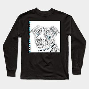 Boho Border Collie Long Sleeve T-Shirt